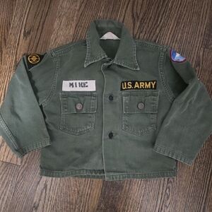 Vintage 1960s Toddler Army Jacket With Patches